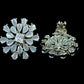 Grey Fleur Stud Earrings  American Diamonds
