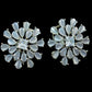 Grey Fleur Stud Earrings  American Diamonds